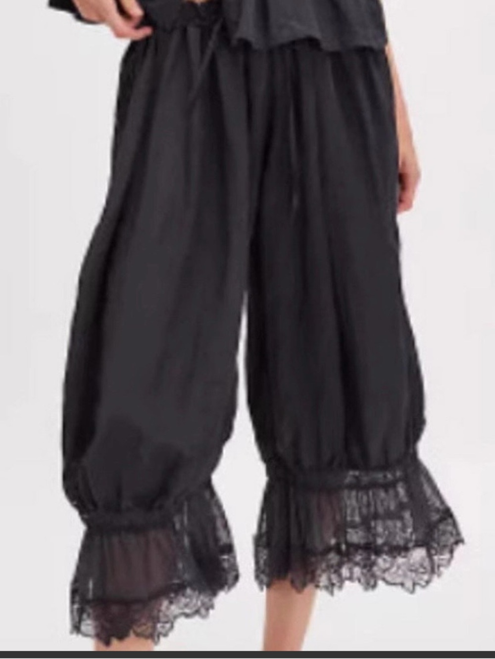 Women’s Boho Black Lace-Trim Bloomers SZ S-M-L